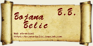 Bojana Belić vizit kartica